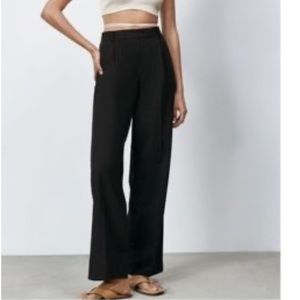 Zara Black Wide-Leg Trousers